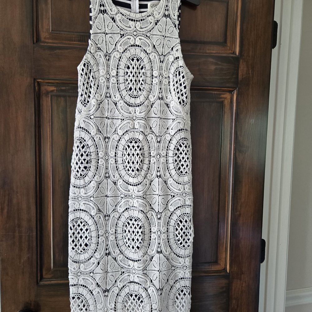 Eliza J White Lace Midi Dress